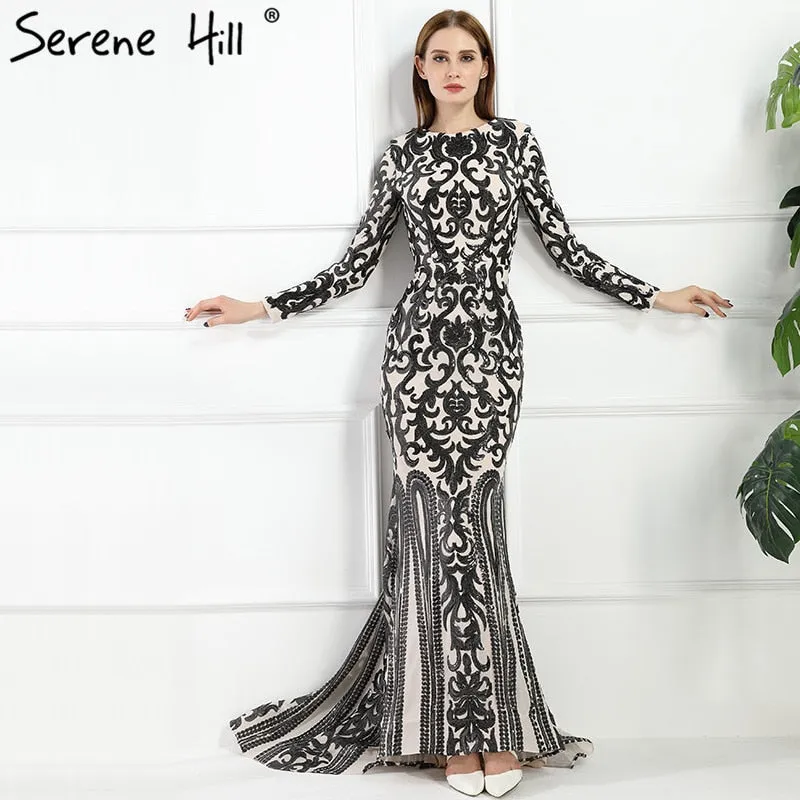Diynav Long Sleeve Muslim Mermaid Evening Dress Evening Gowns HZ1017