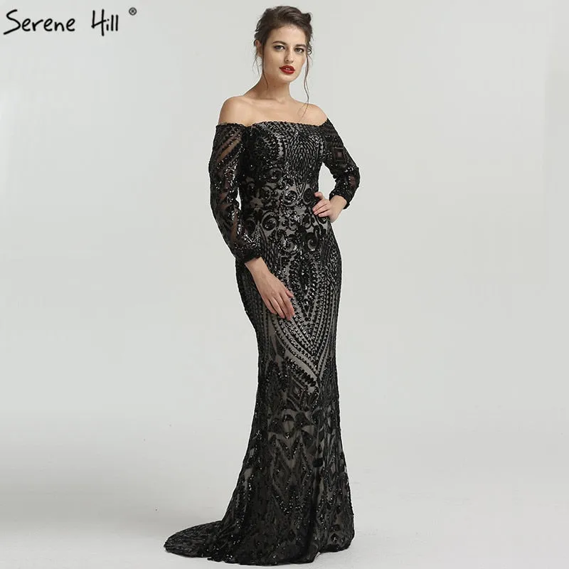 Diynav Sale no return no refundSale Off Shoulder Sequined Evening Gowns Evening Dress HZ1017