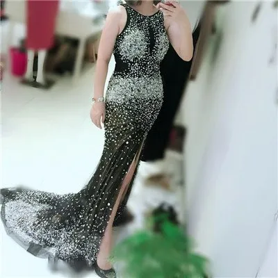 Diynav Sale no return no refundSale Mermaid Evening Dresses Sequined Beading Elegant Evening Gowns HZ1017 - Image 2