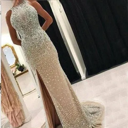 Diynav Sale no return no refundSale Mermaid Evening Dresses Sequined Beading Elegant Evening Gowns HZ1017 - Image 4