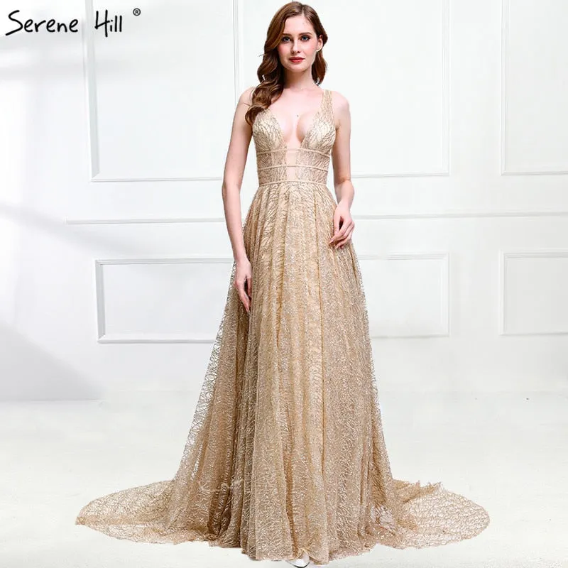 Diynav Sale no return no refund Sale Deep-V Sexy Tulle Evening Dresses Evening Gowns HZ1017