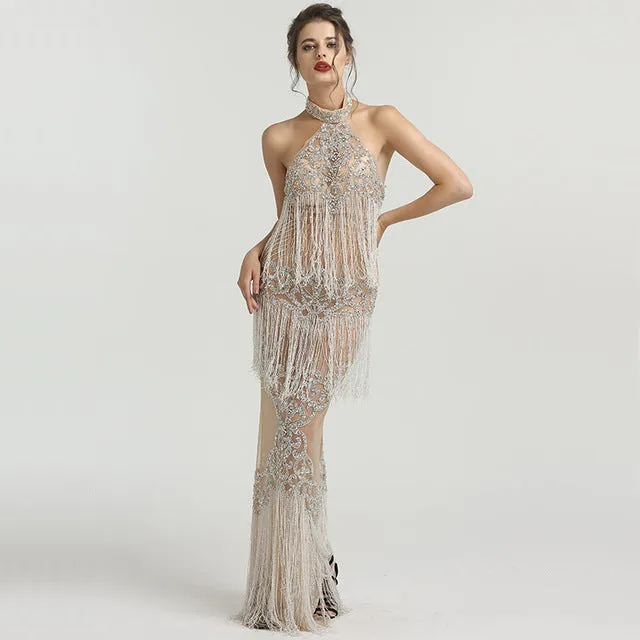 Diynav Designer Halter Evening Dresses Sharking Evening Gowns HZ1017 - Image 2