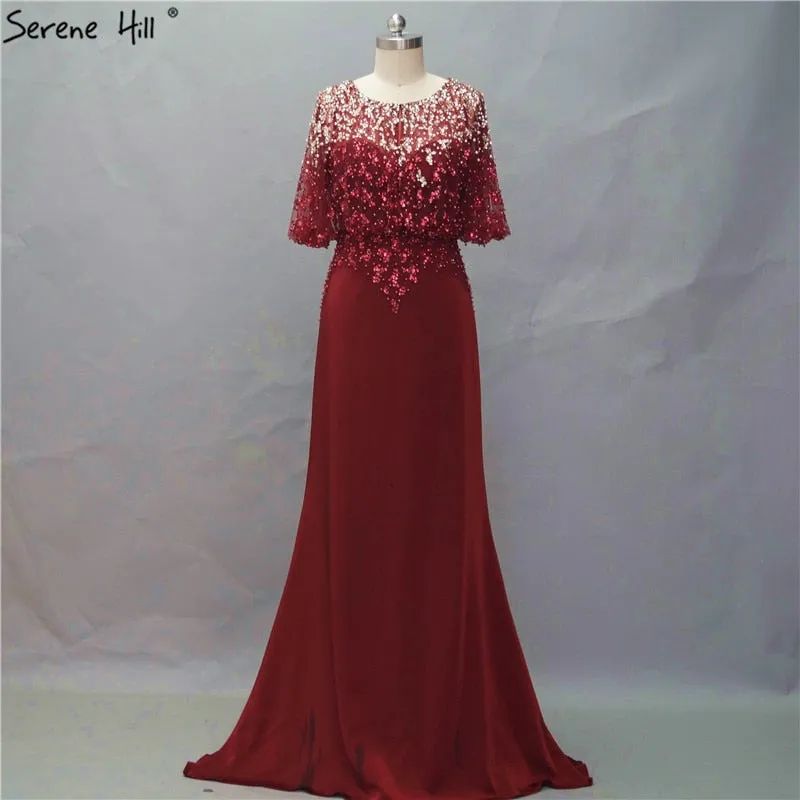 Diynav Sale no return no refundSale Wine Red Sleeveless Fashion New Evening Dresses Beading Bride HZ1017