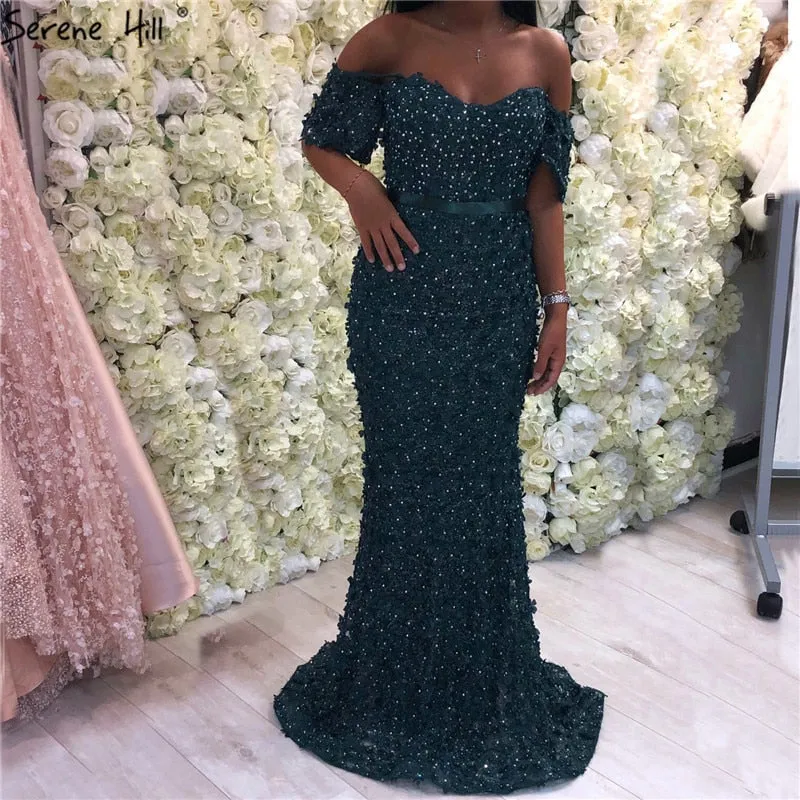 Diynav Sale no return no refundDubai dark Green Mermaid Fashion Evening Dresses Evening Gowns HZ1017