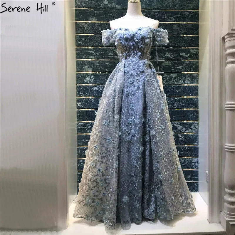 Diynav Sale no return no refundSale Handmade Flowers Pearls Evening Dresses A-Line Off Shoulder HZ1017