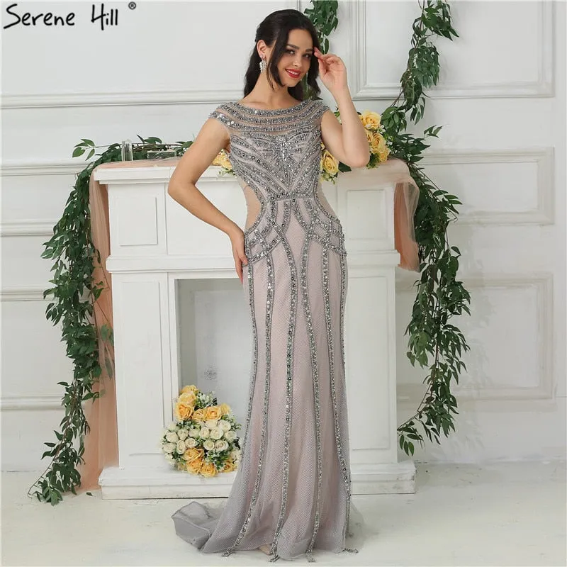 Diynav Sale no return no refundSale Dubai Design Cutaway Sides Evening Dresses Diamond Pearls Evening Gowns HZ1017