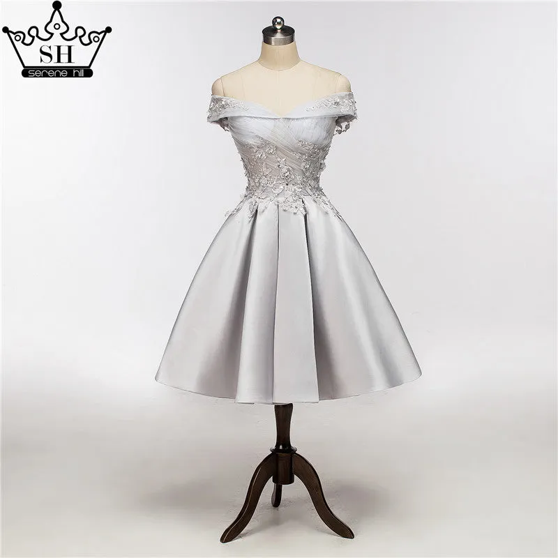 Diynav Word Collar Evening Dresses Sleeveless Short Dress Lace Pearls HZ1017